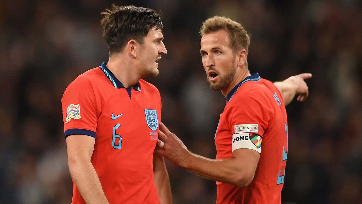 Harry Maguire and England captain Harry Kane