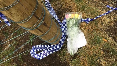 Flowers were placed at the home of Alicia Little after her death.