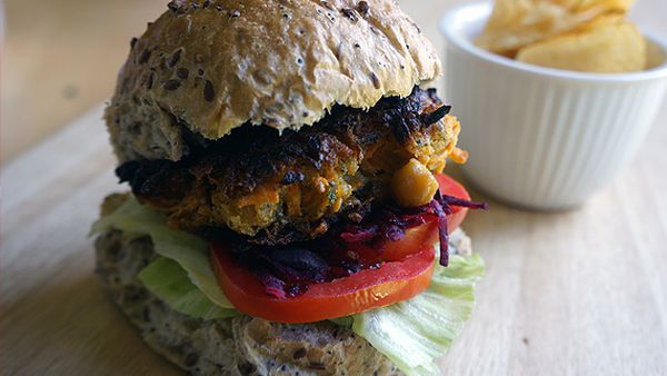 Chickpea and sweet potato burgers