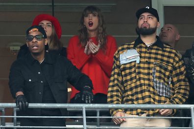 Cara Delevigne and Taylor Swift at the AFC Championship.