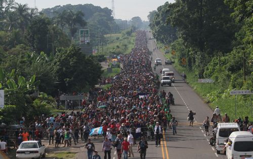 Honduran migrants continue their way to the city of Tapachula in Mexico, a journey bound to their goal, the United States.