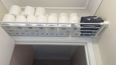 Adjustable Shelf from Kmart, storage hacks, toilet, bathroom
