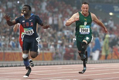 Pistorius won the 100m gold medal at the Beijing Paralympic Games.
