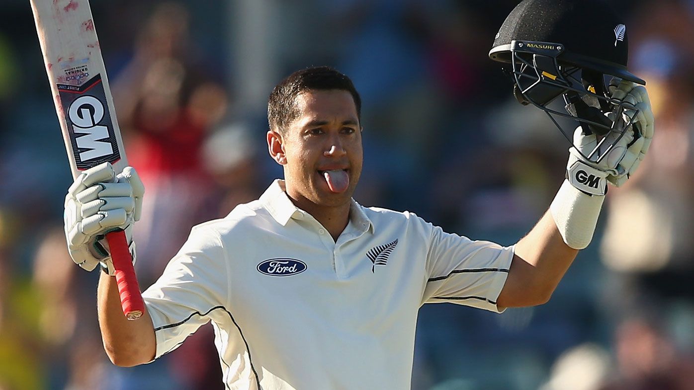 Ross Taylor of New Zealand celebrates after reaching his double century during day three of the second Test match between Australia and New Zealand at the WACA on November 15, 2015