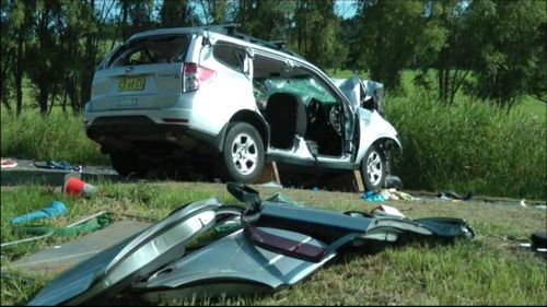 The Volvo swerved into oncoming traffic, hitting a Subaru being driven by Mr Mobarrez. (9NEWS)