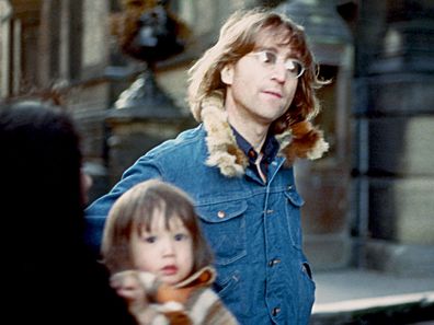 Sean Lennon and John Lennon in 1977