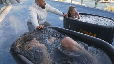 David Campbell and Belinda Russell Da Rulk Chris Hemsworth intense superhero workout ice bath plunge