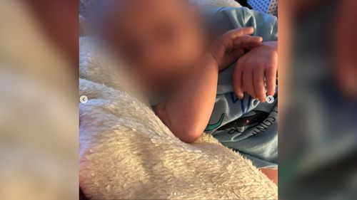 The five-month-old baby boy was taken to hospital as a precaution and is now in the care of his grandparents.