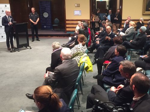 Locals attended a meeting to get information on the fire at Tottenham, Melbourne.