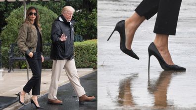 US President Donald Trump and First Lady Melania Trump depart the White House in Washington, DC, on August 29, 2017 for Texas to view the damage caused by Hurricane Harvey. (AFP)