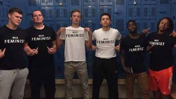 Male athletes at US high school set the record straight on ‘locker room talk’ in viral photo