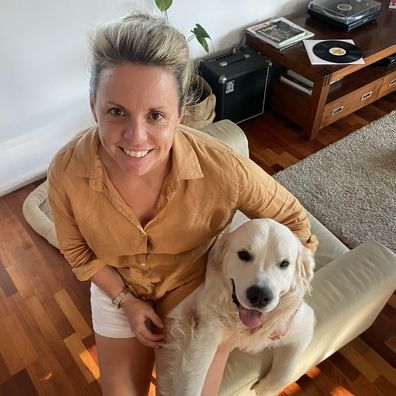 Louise Balfe with her dog.