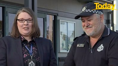 Left Senior Constable Amanda Gould and right Sergeant Paul James couldn't believe the outcome of the event, saying the incident was "sheer dumb luck". 