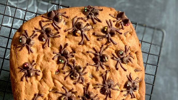 Spooky spider cookie slice