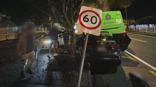 An allegedly stolen car has caused a multi-vehicle crash that's left a teenage passenger fighting for life on the Gold Coast.An allegedly stolen black Kia carrying four teenagers inside allegedly crashed into a Camry on the Gold Coast Highway at Palm Beach just before 12am.