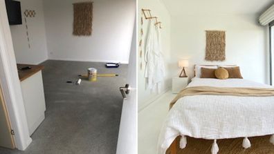 Andy and Deb transform their shed into a stunning guest bedroom