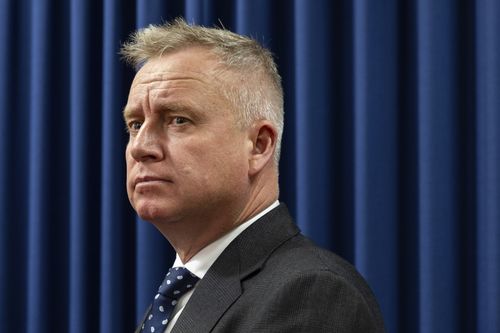 Tasmanian Premier Jeremy Rockliff during a press conference