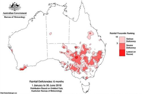 The first six months of 2018 have been the driest on record for some parts of the country. Picture: Bureau of Meteorology