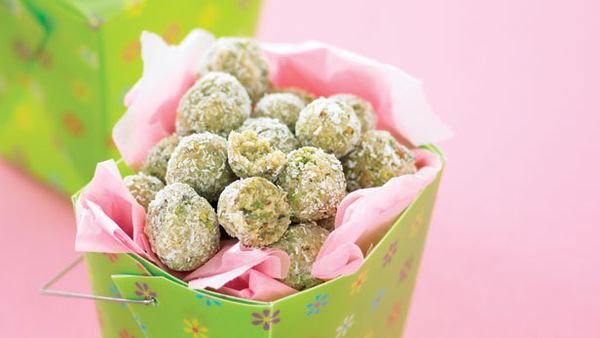 Coconut and pistachio balls