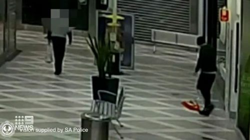 CCTV footage shows Penning leaving the scene after stabbing Ms Ferguson multiple times with a 30cm kitchen knife.