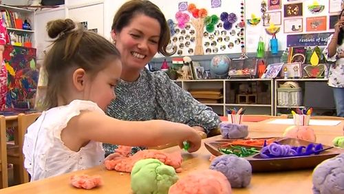 Mum Kylie Caso, whose daughter Gigi goes to Love Street nursery and will start kindergarten next year, is one of 40,000 families who will be able to access free or cheaper childcare from January 1.