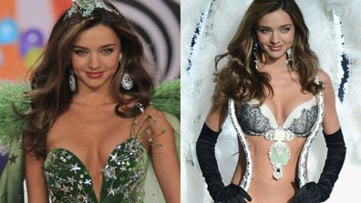 Supermodel <b>Miranda Kerr</b> announced that she won't be walking the runway for the 2013 Victoria's Secret show, since strutting the lingerie brand's catwalk since 2006. <br/><br/>So to celebrate the past seven years of her Angel days, we've collated her most smokin' looks on the Victoria's Secret catwalk. Stay tuned after the pics to watch the brunette trying on the stunning $2.5 million "treasure bra". Racy!