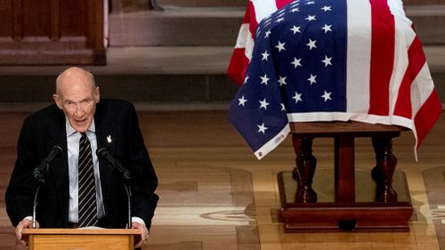 "He was a man of such great humility," former Republican senator Alan Simpson said at the second funeral service for former president George HW Bush in his home town of Houston.
