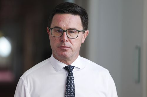 Nationals leader David Littleproud addresses the media at a doorstop interview at Parliament House in Canberra on Wednesday 26 November 2025. fedpol Photo: Alex Ellinghausen