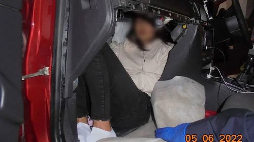 A Vietnamese woman was caught in dashboard of a car heading for UK