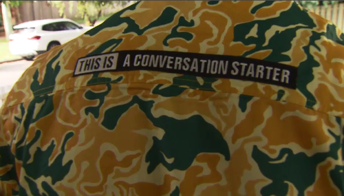 They hope the loud shirts will help spark conversations between tradies and mates wearing them.