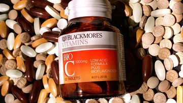A Blackmores Vitamin C jar.