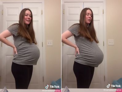 TikTok mum-to-be shows how she can drop her belly bump. 