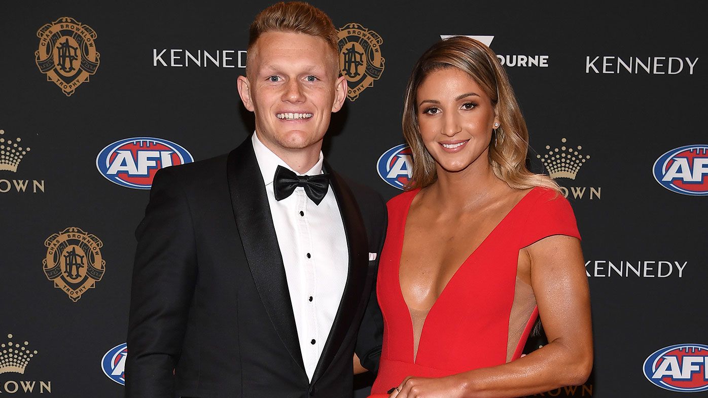 Adam Treloar and Kim Ravaillion attend the 2019 Brownlow Medal 