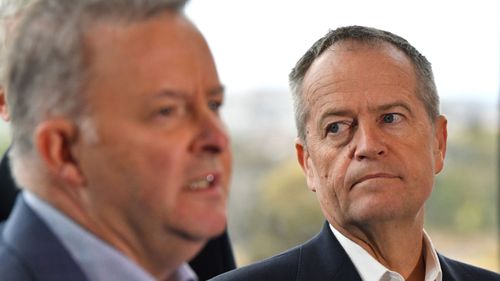 Anthony Albanese and Bill Shorten together on the election campaign trail.