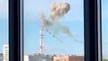 Television tower hit by missile crashes to ground