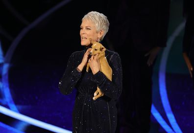 Jamie Lee Curtis speaks onstage during the 94th Annual Academy Awards at Dolby Theatre on March 27, 2022 in Hollywood, California. 
