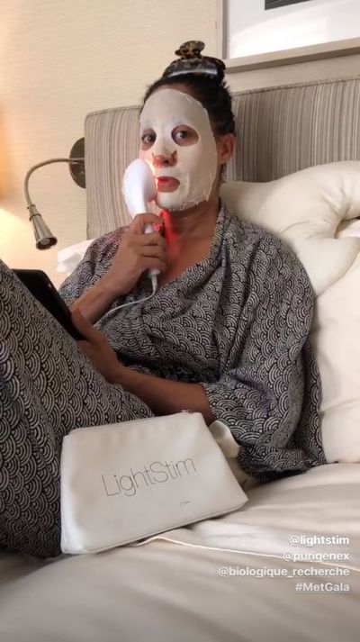 Tracee Ellis Ross starts her Met prep with a little light therapy