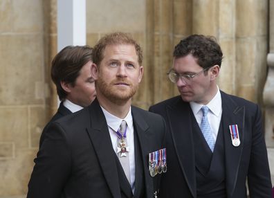 Prince Harry at King Charles' coronation.