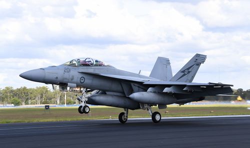 A RAAF pilot flying a Super Hornet fighter jet is believed to have killed two adults and children during a bombing in Mosul, Iraq, last year. (AAP)