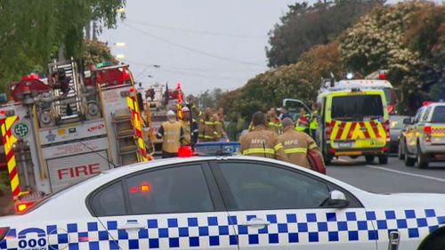 More than 30 firefighters helped to battle the blaze. (9NEWS)