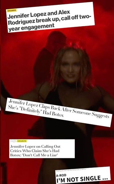 Jennifer Lopez claps back at rumours surrounding her split from Alex Rodriguez.