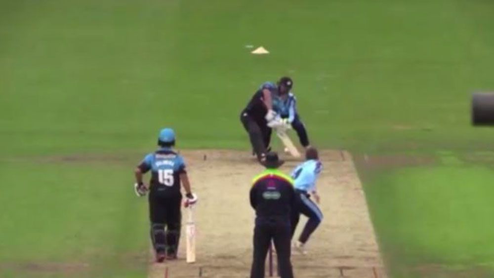Worcestershire's Ross Whiteley whacks six sixes in an over against Yorkshire