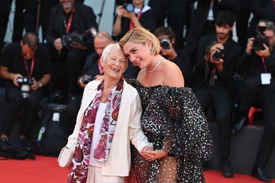 Florence Pugh and her grandmother  Pat attend the Don't Worry Darling red carpet at the Venice International Film Festival on September 5.