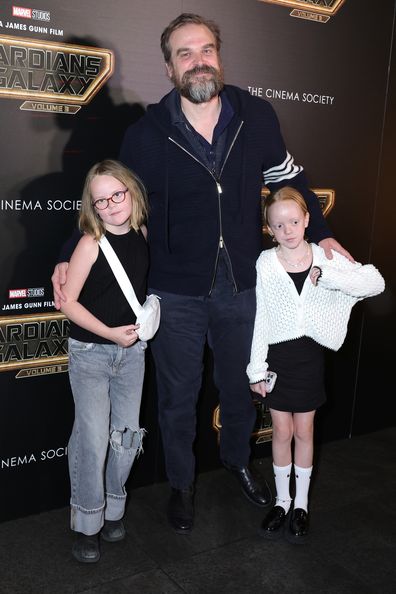 David Harbour with Lily Allen's daughters