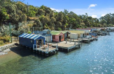 Boatshed for sale Tasmania Cornelian Bay catch recreational purposes only can't sleep 