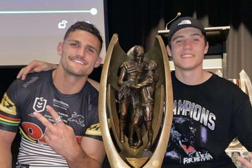 Nathan Cleary with teenage brother Jett.