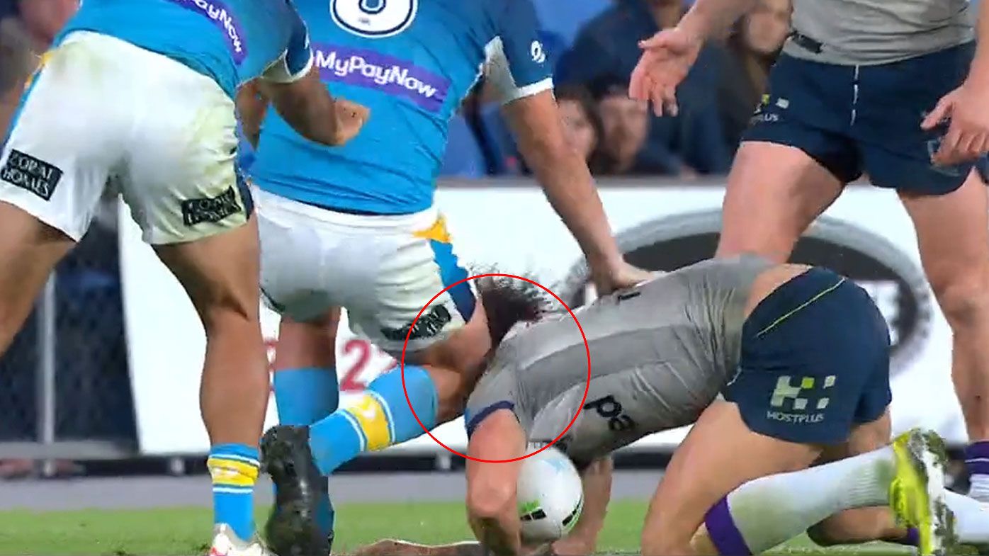Gold Coast Titans halfback Ash Taylor in hot water over knee to helpless opponent's head