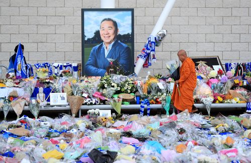 Mourners lined King Power Stadium with rows of flowers and tributes to the club's owner this week.