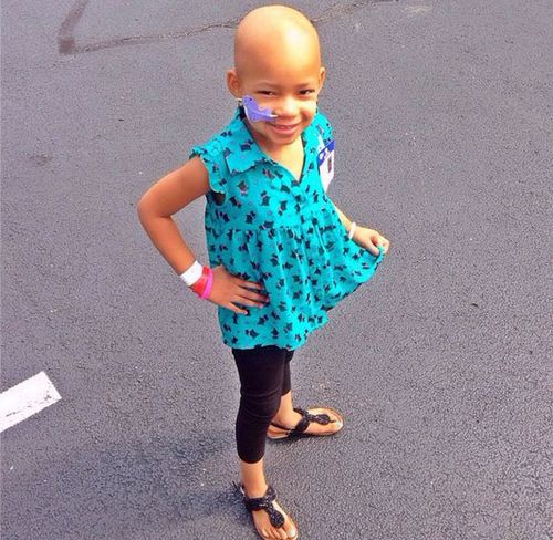 Devon Still's daughter Leah, 4, poses after her fourth round of chemotherapy. (Instagram)