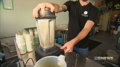 The milk is made from blending hemp seeds, filtered water, salt and date paste (9NEWS)